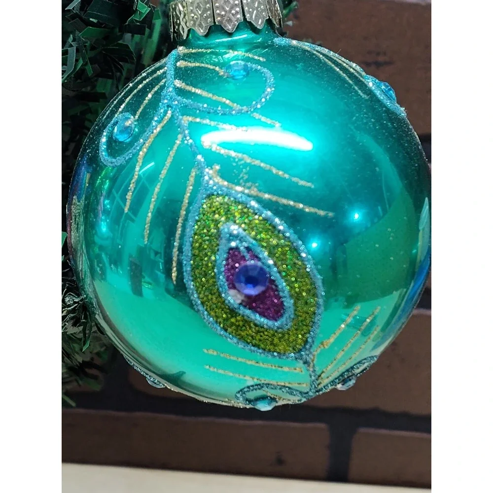 Christmas Ornaments Two Glass One Cloth